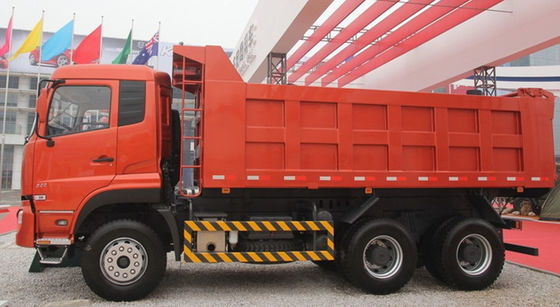 China DongFeng Mining Dump Truck 6X4 Drive Model Red Color With 340HP Cummins Engine supplier