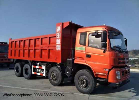China DFD3318 Industrial Dump Truck , RHD / LHD 375HP 8x4 Tipper Truck Red Color supplier