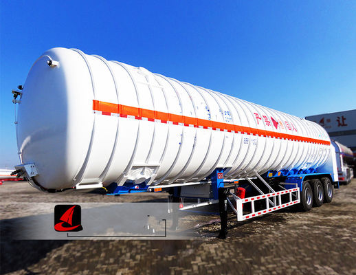China Professional Tractor Trailer Truck 52.6CBM LNG Tank Trailer With 3 Axles supplier