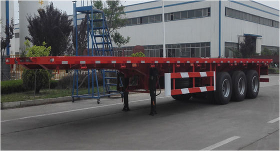 China 3 axles 13meters Flat bed semi trailer for 20ft/40ft containers from China in factory price Fuwa 3 axles trailer supplier