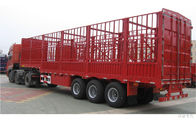 Dongfeng 3 Axle Semi Trailer , Lattice Fence Cargo Semi Trailer For Horse Transportation