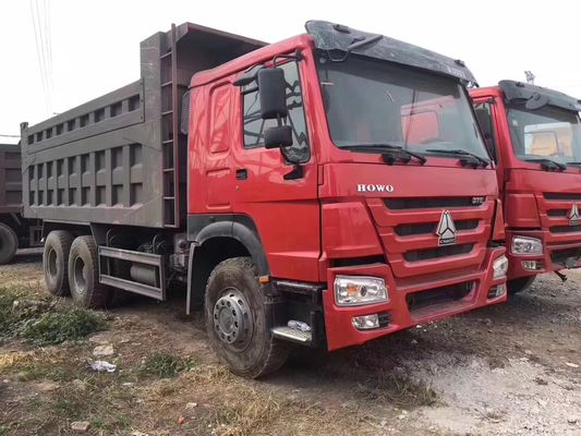 Professional Used Dump Trucks 375 HP Power Red With Max.Speed 75 Km/H