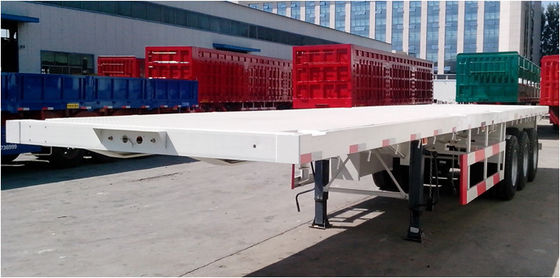 Three Axles Semi Trailer Truck For Container Loading Q345B Material