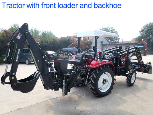 4WD Agriculture Farm Tractors 30hp Diesel Engine With Front Loader And Backhoe