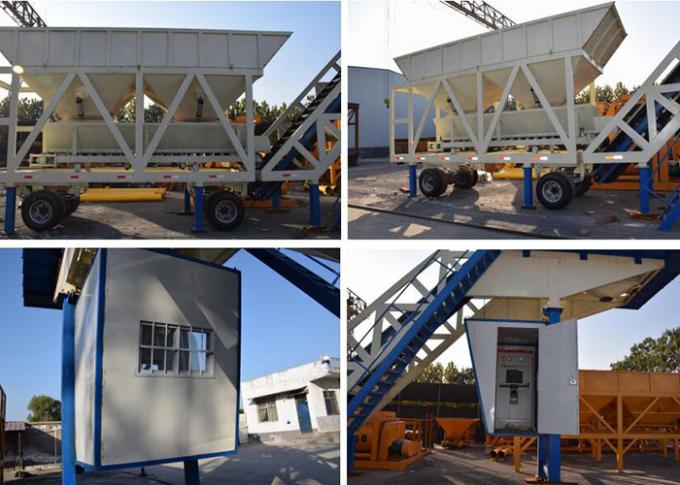 Automatic Heavy Construction Machinery Mobile Concrete Batching Plant With 100t Cement Silos