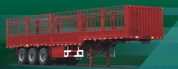 Dongfeng 3 Axle Semi Trailer , Lattice Fence Cargo Semi Trailer For Horse Transportation