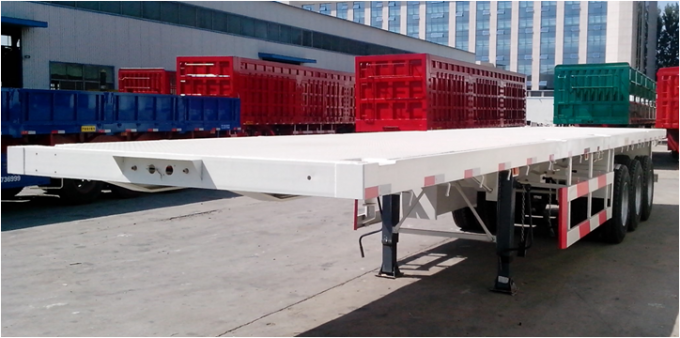 3 axles 13meters Flat bed semi trailer for 20ft/40ft containers from China in factory price Fuwa 3 axles trailer